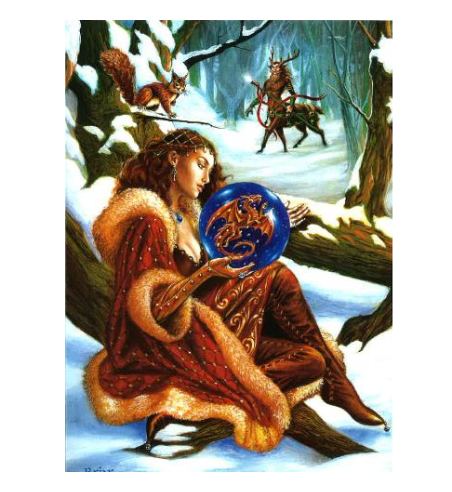 Scrying the New Year Briar Yule Card BY08