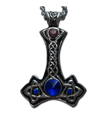 Jeweled Thor's Hammer Pendant