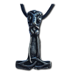 Small Warrior Head Thor's Hammer Pendant