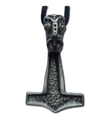 Warrior Head Thor's Hammer Pendant