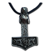 Wolf's Head Thor's Hammer Pendant