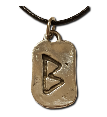 Rustic Berkana Rune Pendant