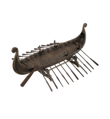 Bronze Viking Longboat Garden Statue