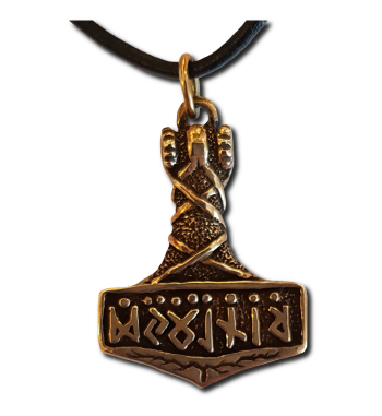 Yellow Gold Runic Mjolnir 