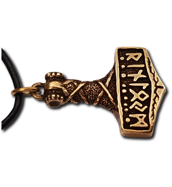 Yellow Gold Runic Mjolnir 