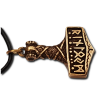 Yellow Gold Runic Mjolnir 