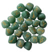 Tumbled Green Aventurine runes feature gold colored Elder Futhark runes and come with a black velveteen rune pouch.