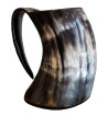 Drinking Horn Tankard showing the side view of a multicolored tankard.