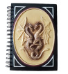 Resin covered Dragon journal features a brown and black raised double dragon design on its cover.