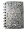 Hardcover Celtic knotwork journal made from resin with raised pentagram and Celtic knotwork design.