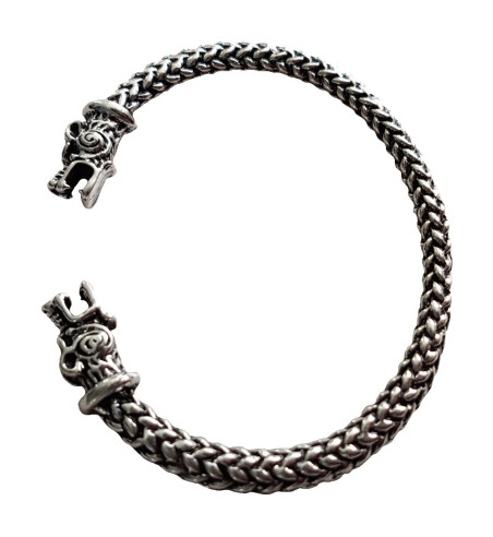 Wolf Head Viking Bracelet, Oath Ring