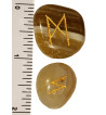 Tumbled smooth Banded Agate runes feature gold colored Elder Futhark runes and come with a black velveteen rune pouch.