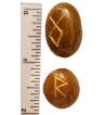 Tumbled smooth Camel Agate runes feature gold colored Elder Futhark runes and come with a black velveteen rune pouch.