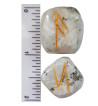 White Rainbow Moonstone runes feature gold colored Elder Futhark runes.  Each set of runes comes with a black rune pouch.