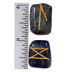 Blue Sodalite Runes with golden Elder Futhark markings.  Each set comes with a black rune pouch.