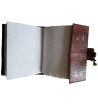 Brown Leather Triquetra Journal is embossed with a large triquetra design surrounded by a Celtic knotwork border.