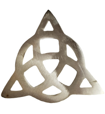 Silver Triquetra Altar Tile Front