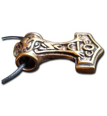 Bronze Viking Warrior Thor's Hammer Pendant