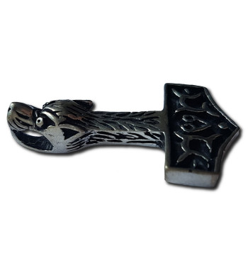 Silver Wolf's Head Hammer