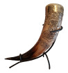 Thor's Hammer Drinking Horn with slight curve shown from the side.