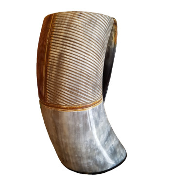 Large Drinking Horn Tankard shown from the side.