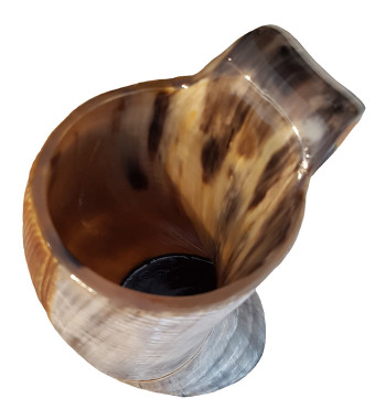 Large Drinking Horn Tankard shown from the side.